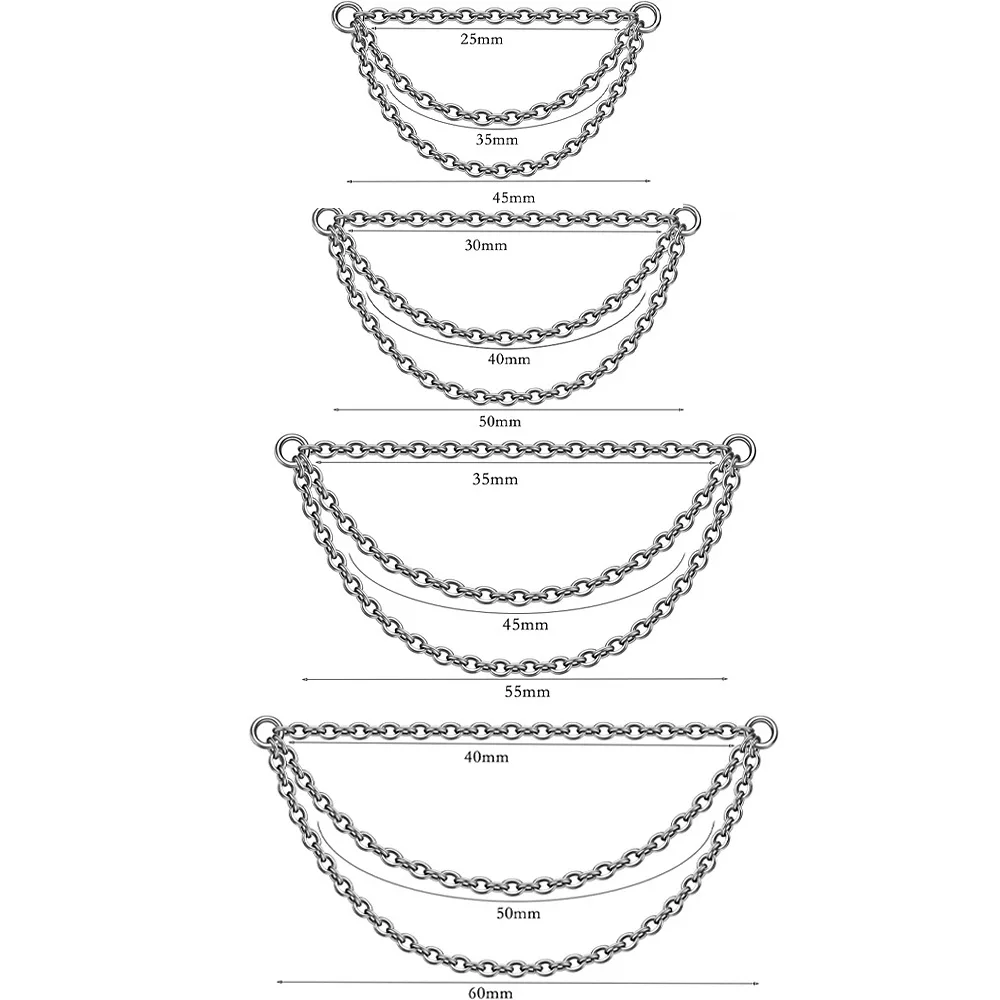 Фото Серьги-цепочки Kenbao, 10 шт., оптом, из титана ASTM F136 G23, аксессуары для пирсинга хряща, хеликса, носа, в наличии №3