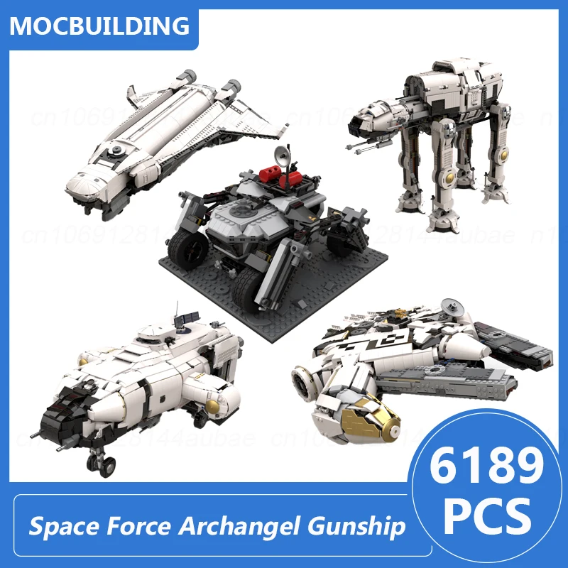

Space Force Peregrine Light Shuttle & Mooncrawler & Lunar Walker & Archangel Gunship & USS Century Egg Moc Building Blocks Brick