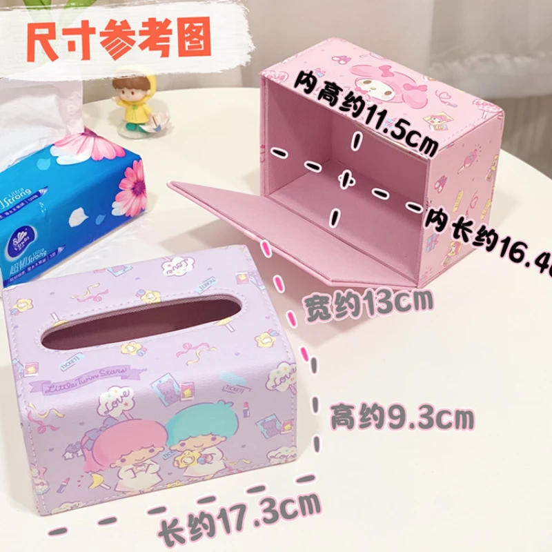 Kawaii Sanrio аниме HelloKitty Kuromi Melody салфетки для настольного компьютера Box милый