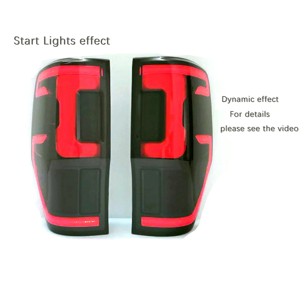 

Заводская Светодиодная лампа задний фонарь с холодным эффектом старта для Ford Ranger T6 T7 T8 RAPTORAuto светильник щения черная рамка