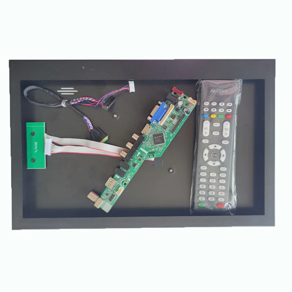 

Kit Aluminum alloy metal case panel back cover box + AV VGA TV Controller board USB for 40pin 15.6" LTN156AT30 1366*768 LCD LVDS