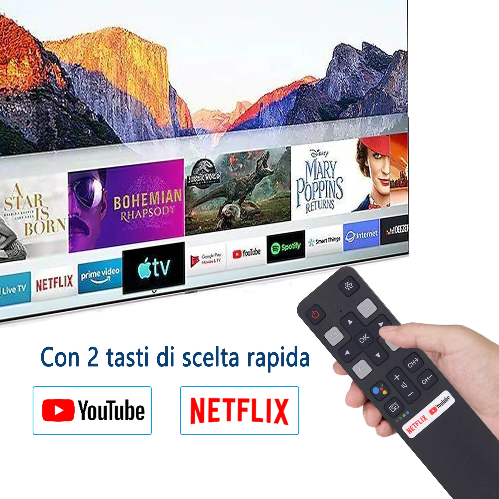 Замена голоса для TCL-Android-TV-новый обновленный RC802V TCL Smart TVs с функцией Google Voice Netflix