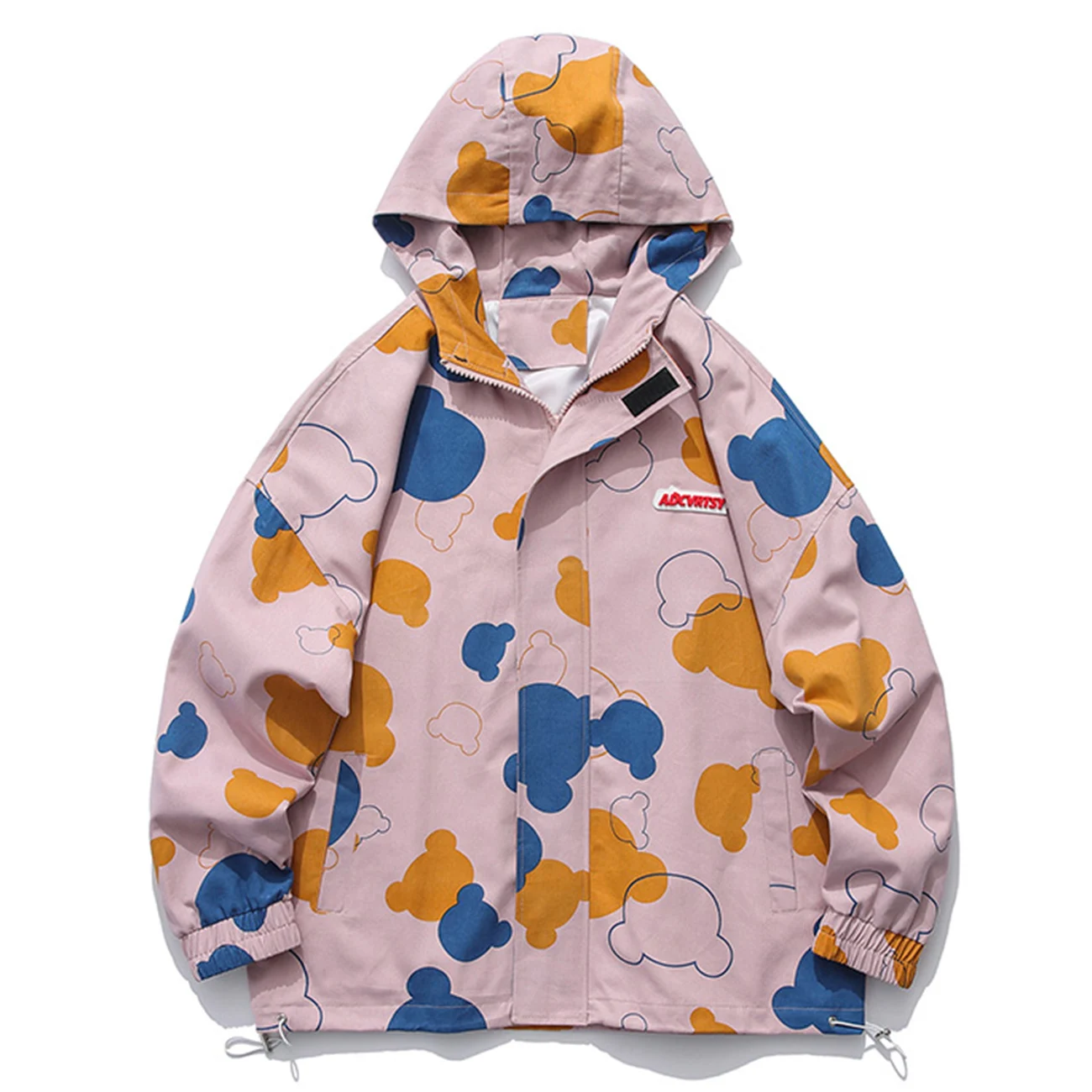 

Vintage American Full Printed Bear Hooded Jacket Winter Coat Men Women Streetwear Jacket 2021 Winter Harajuku Jackets