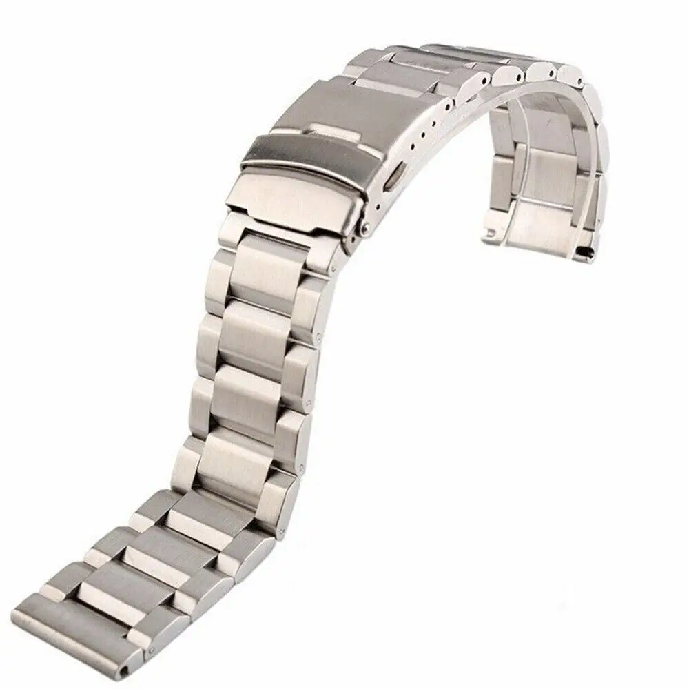 

22mm Silver Brushed Solid Stainless Steel Bracelet Watch Band Strap For SKX Seiko