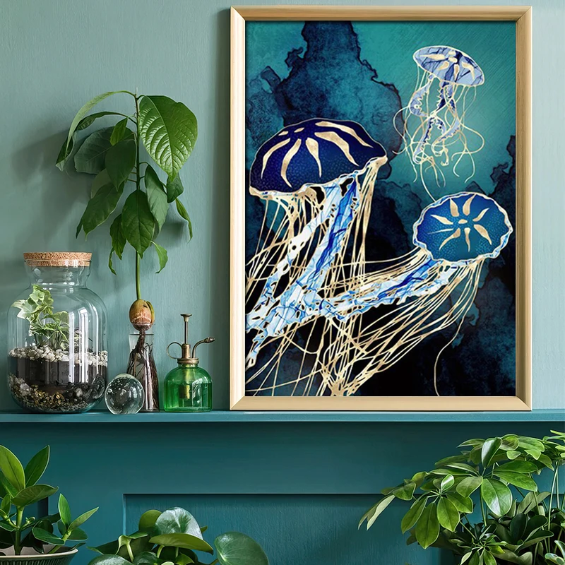 

Abstract Underwater World Posters Wall Art Canvas Painting Marine Animal Scenery Print Pictures For Living Room Home Unframed