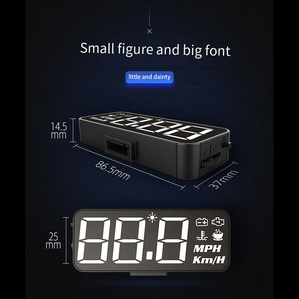 

H90 автомобильный HUD OBD2 GPS 3,2 дюймовый дисплей на лобовое стекло с автомобильным спидометром сигнализация безопасности Температура воды масл...