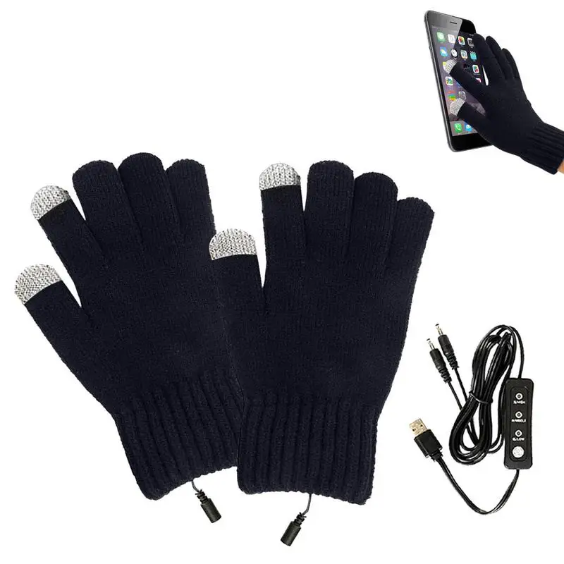 

Heated Gloves Plush Heated Glove For Women Mitten Winter Warm Laptop Gloves Knitting Hands Warmer Washable Gloves For Skiing