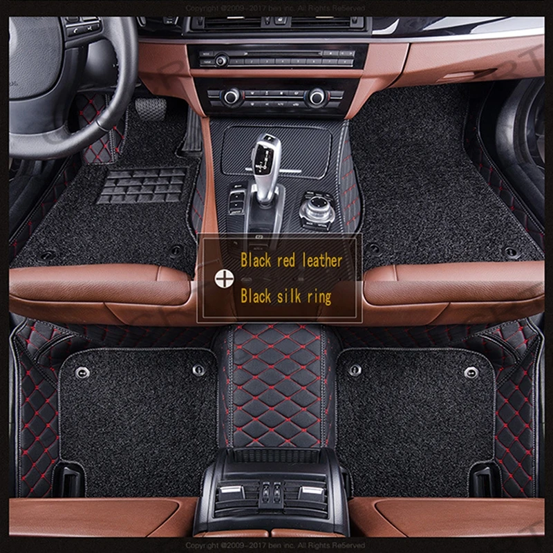 

CRLCRT Custom Double Layer Car leather Floor Mats for Peugeot All Model 4008 RCZ 308 508 206 307 207 301 3008 2008 408 5008 607