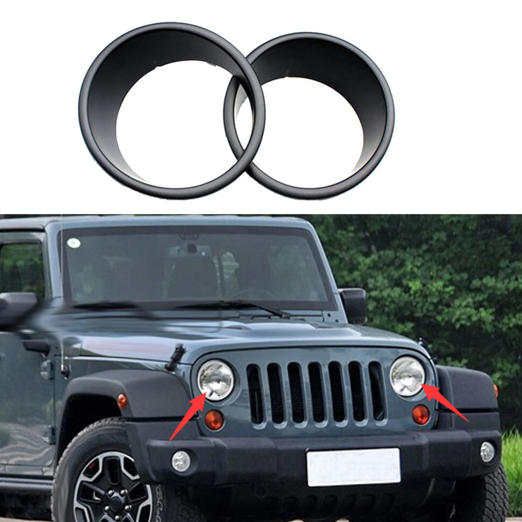 Накладка на переднюю фару из АБС-пластика черные автомобильные аксессуары для Jeep