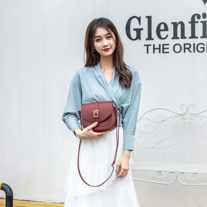 

Belt Style One-shoulder Diagonal Women's Bag Trend Factory Sales Japan and South Korea New Fashion Semi-stereotyped Saddle Bag