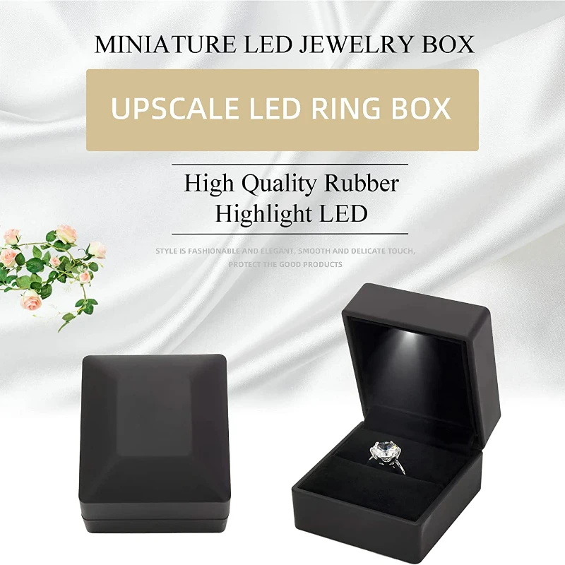 

LED Jewel Box Seamless Luminous Creative Packaging Box Proposal Ring Gift Box Pendant Bracelet Jewel Box Suitable for Proposal