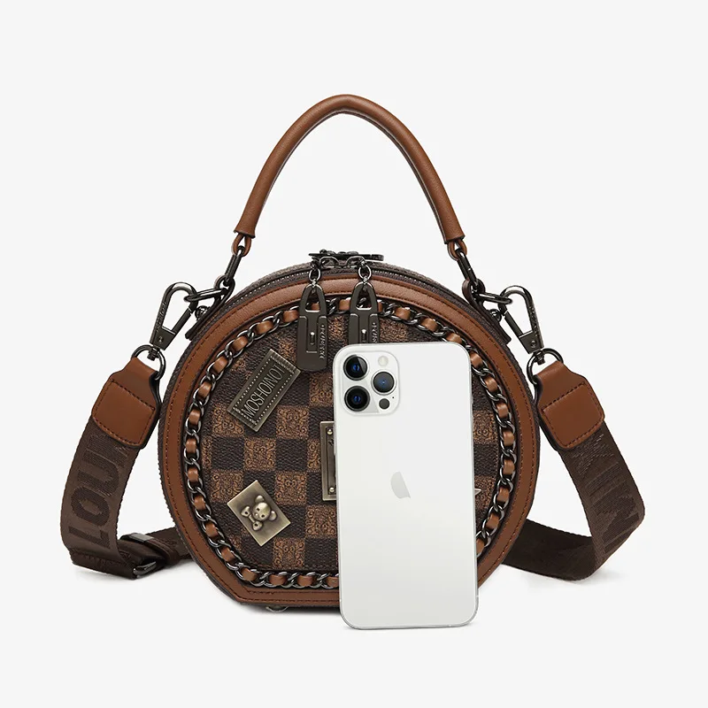2023 new niche senior sense of women's bags retro single shoulder crossbody bags handbag fashion ladies small round bag