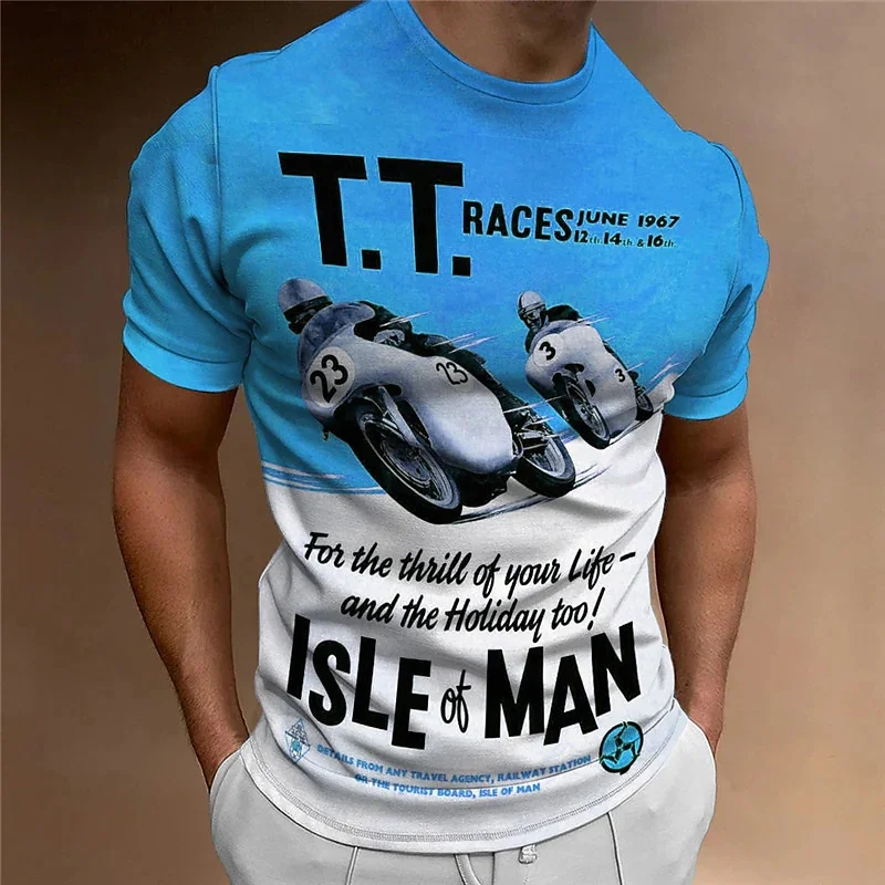 

Motorcycle T-shirt Vintage Mens 3D Motor Printed Short Sleeve Tops Street Ride Biker T-Shirts Oversized Tee Shirt Men Clothing