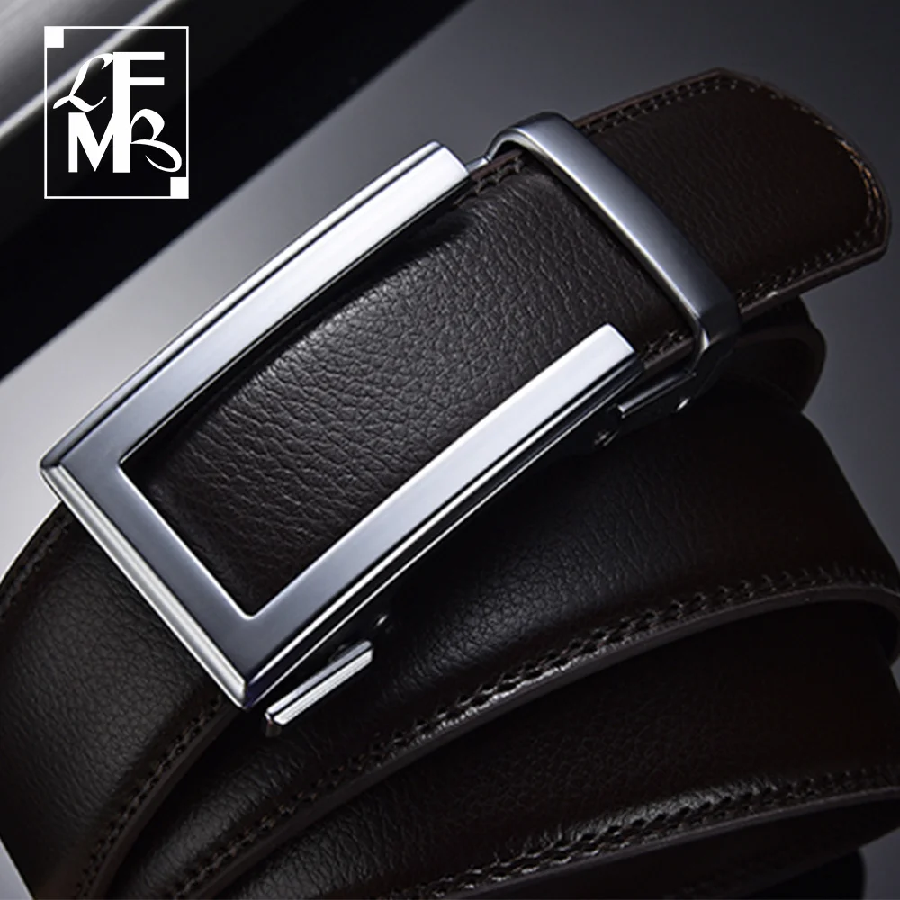 [LFMB]Men's belt Cow enuine leater mens belt cowide strap for male ratcet automatic buckle belts for men brand belt