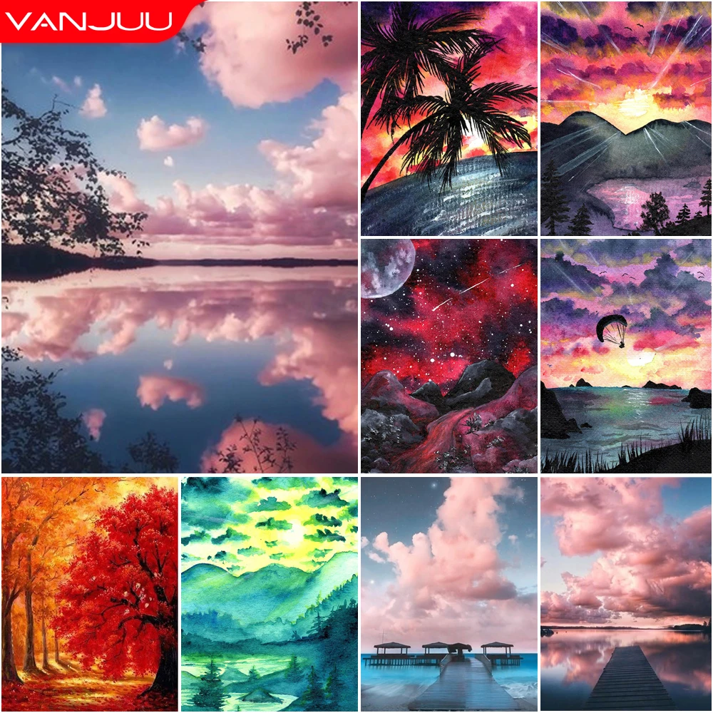 

Пейзаж 5D алмазная живопись закат облако DIY алмазная живопись искусство мозаика полная Алмазная вышивка живопись Домашний декор