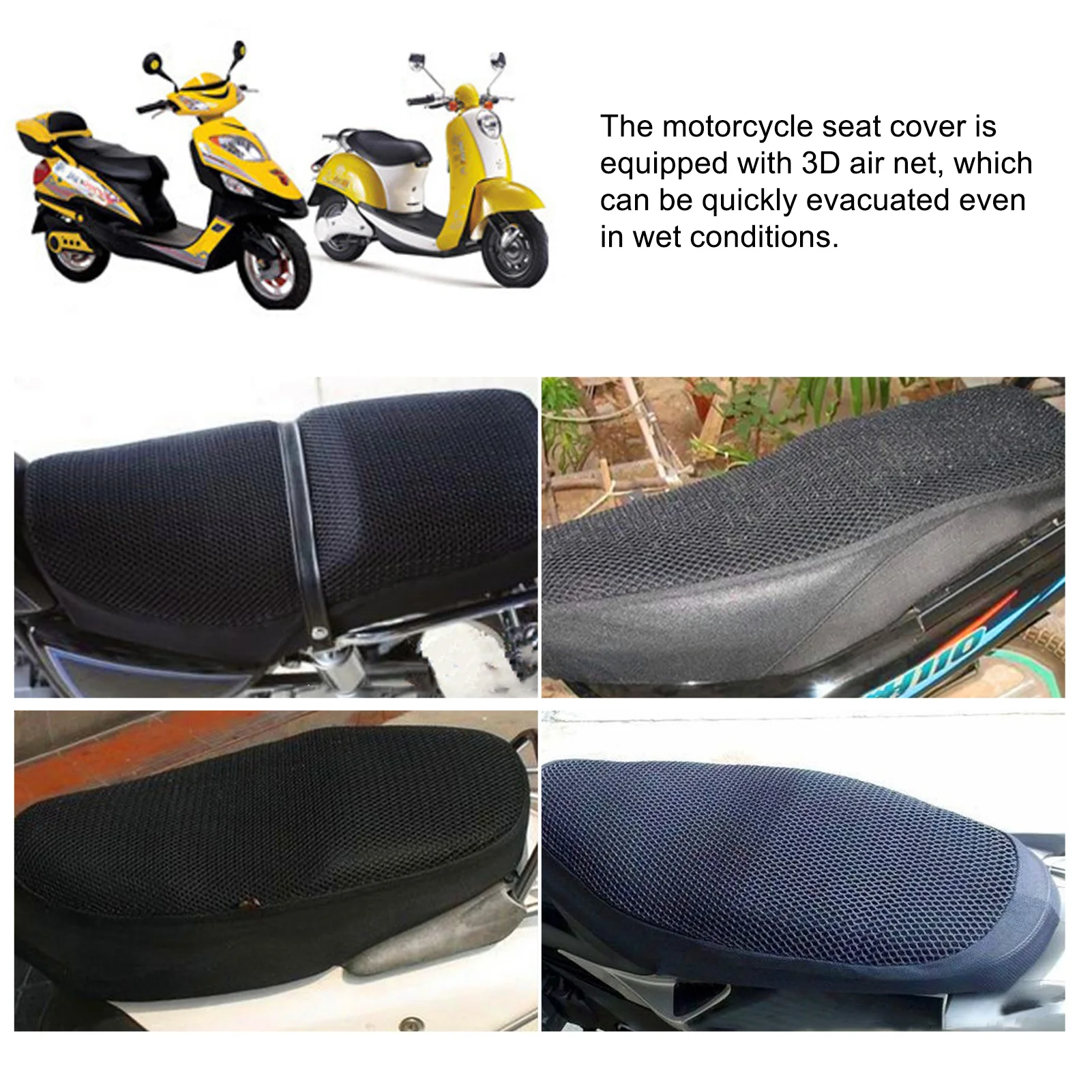 

Сетчатый Чехол для мотоцикла, дышащий чехол на сиденье с 3D сеткой, Нескользящая подушка, подушки для сидений мотоцикла, скутера, велосипеда, ...