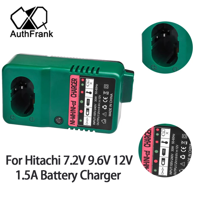 

Replacement Battery Charger for Hitachi NI-CD/NI-MH 7.2V 9.6V 12V Rechargeable Batteries 1.5A suit EB1214S with EU Plug