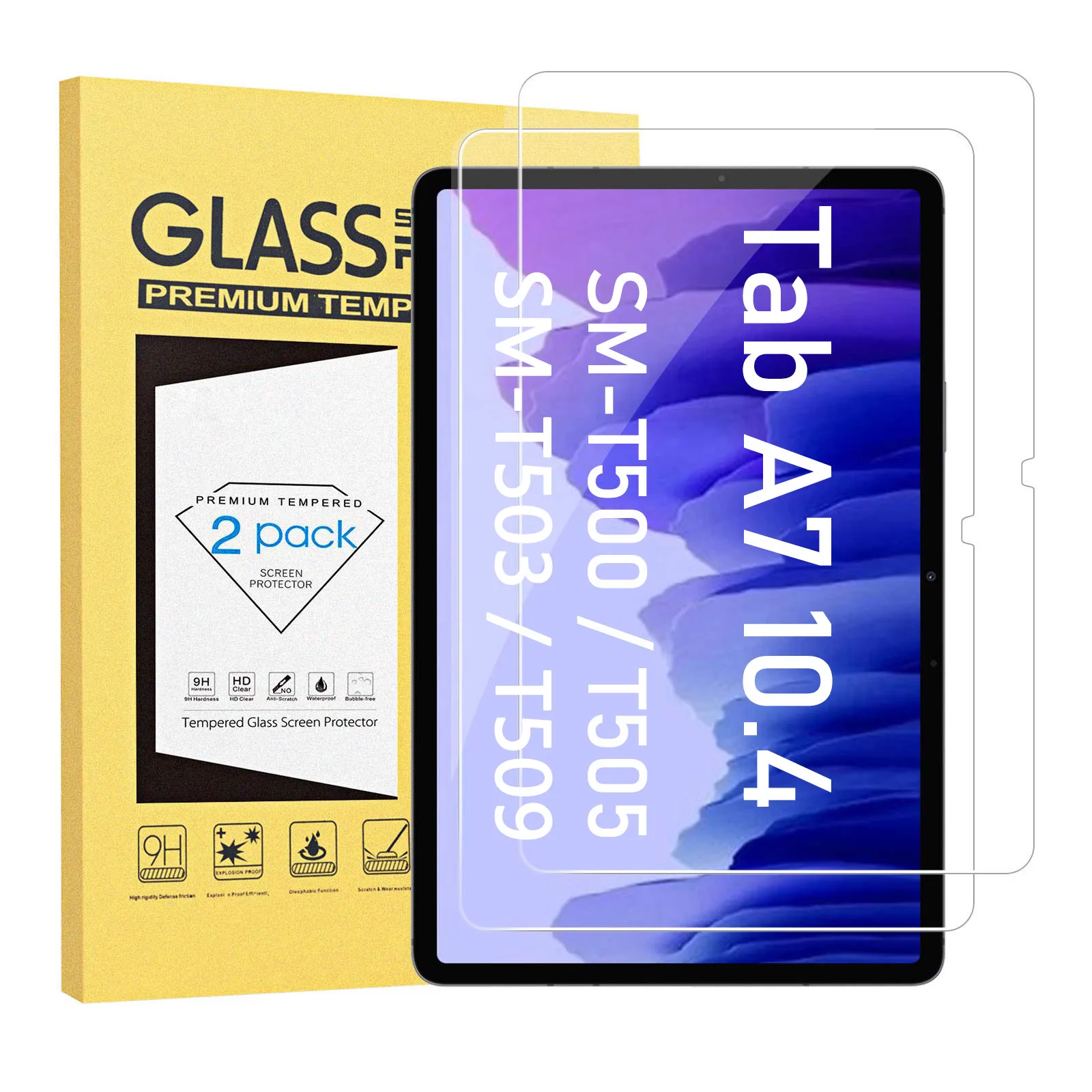 

(2 упаковки) Закаленное стекло для Samsung Galaxy Tab A7 10,4 дюйма, фотография детской модели, фотопленка для экрана