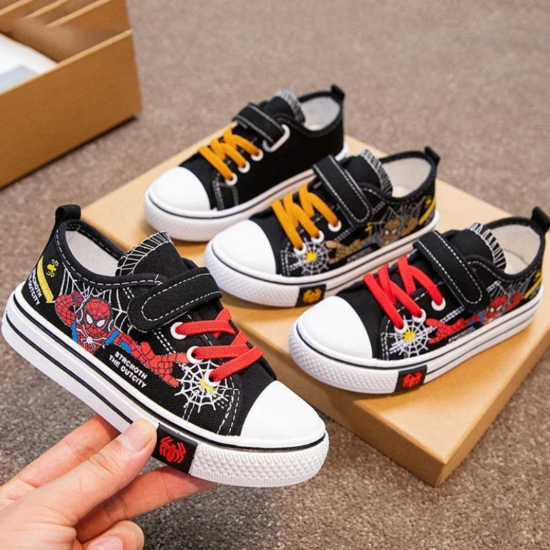 Кеды детские с мультяшным рисунком холщовые Нескользящие кроссовки для