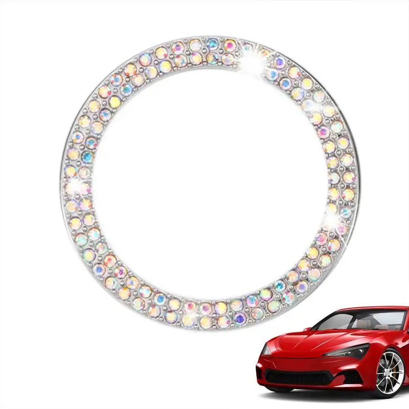 

Push Start Button Bling Bling Car Accessories For Women Bling Car Crystal Rhinestone Ring Emblem Sticker For Car Interior