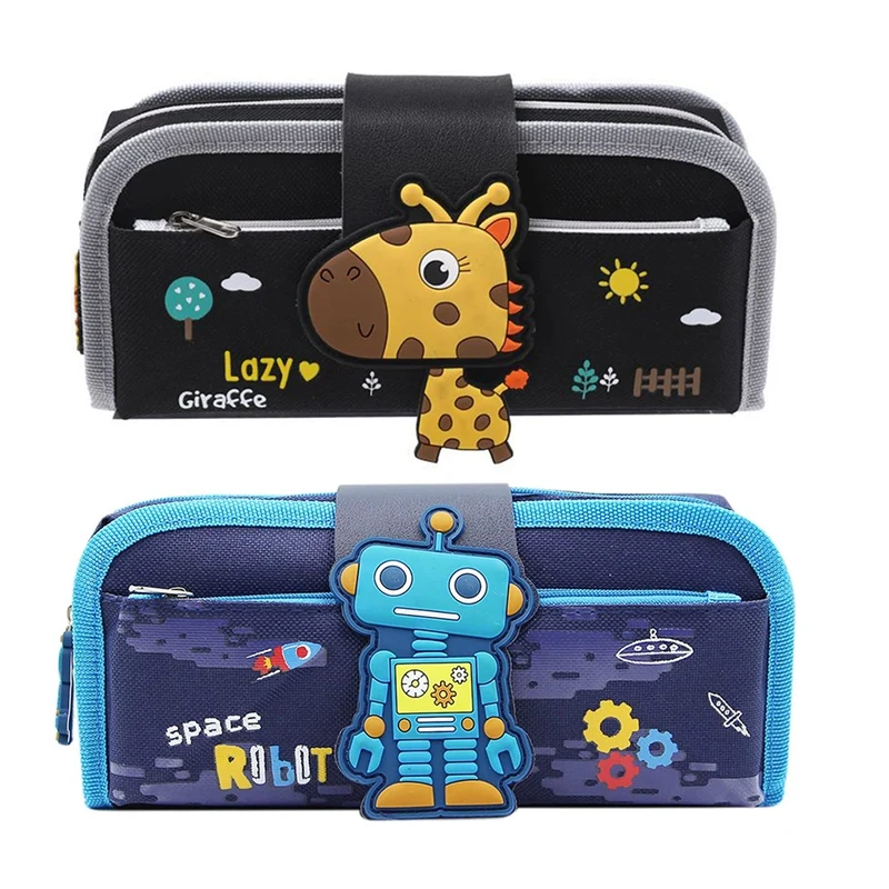 

Pencil Case Large Capacity Oxford Cloth Detachable Pen Bag Cartoon Zipper Closure Stationery Organizer
