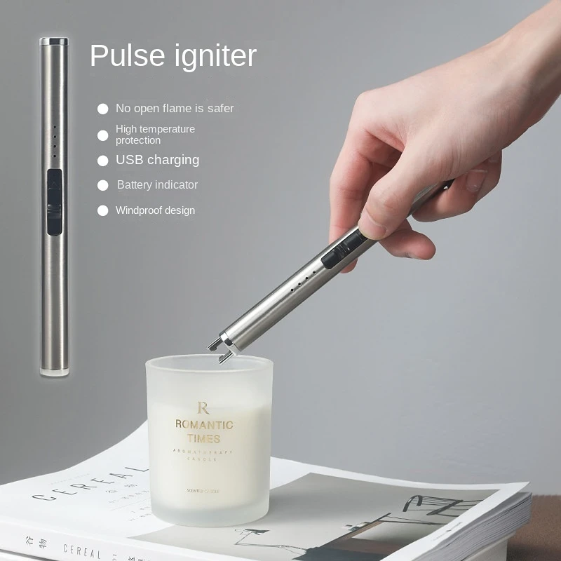 

Портативная газовая зажигалка для барбекю с электрической дугой, заряжаемая от USB, 1 шт., кухонная плита, зажигалка для свечей, кухонные инстр...