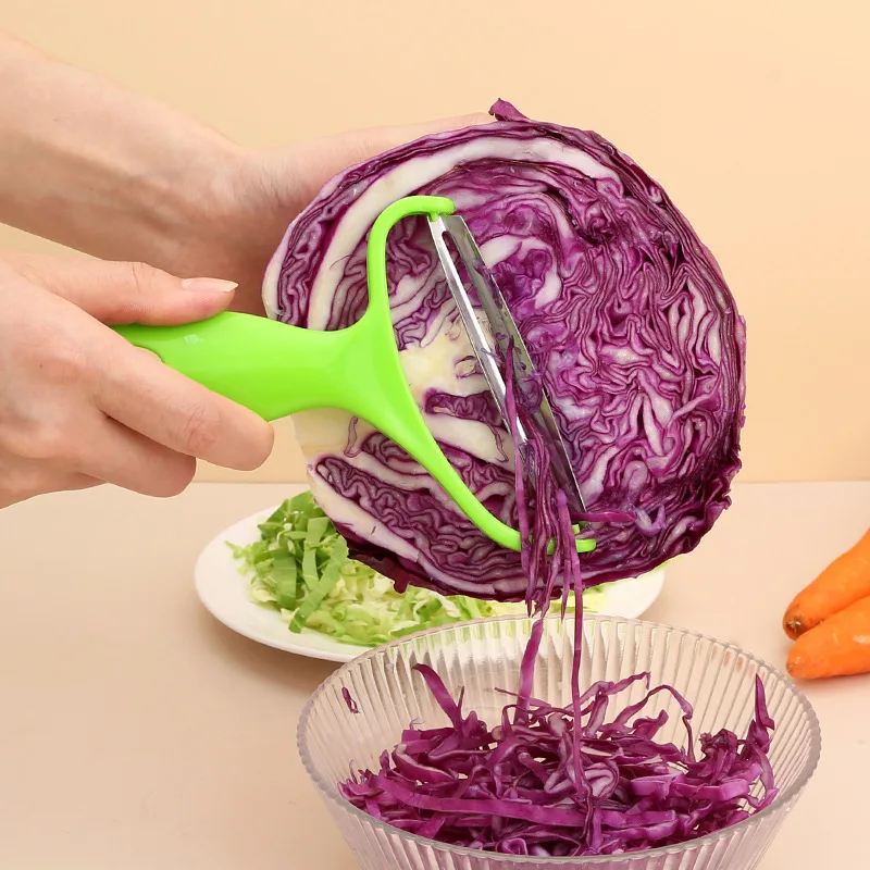 

Kitchen Multi-function Cabbage Grater Large Vegetable And Fruit Peeler Purple Cabbage Lettuce Shredder Wide-mouth Paring Knife