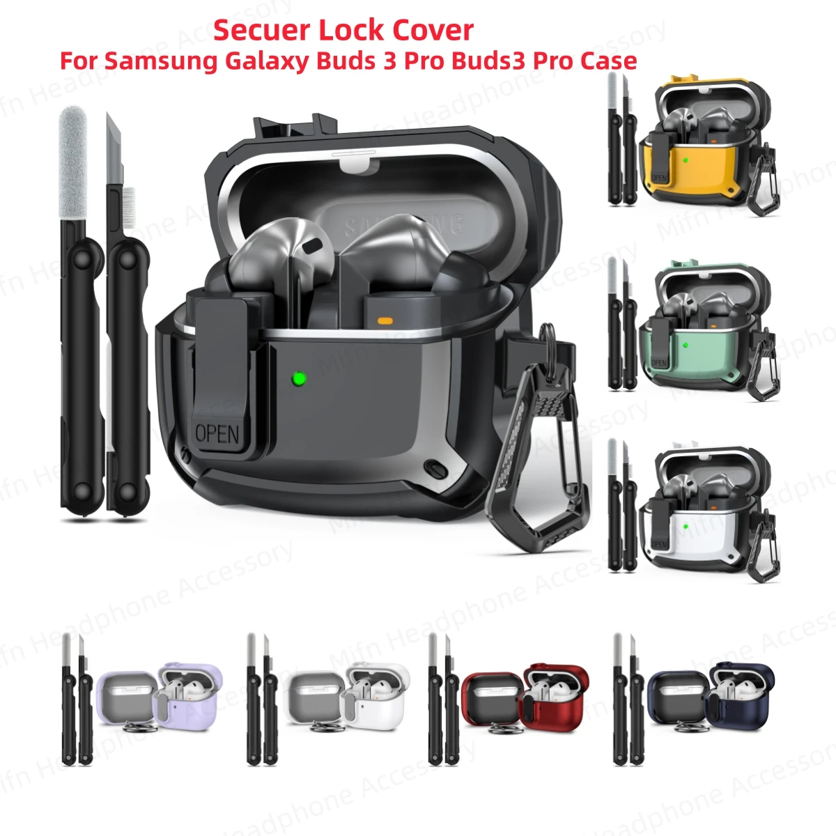 Чехол с замком безопасности для Samsung Galaxy Buds 3 Pro Buds3 buzz набором чистки ушей мужчин