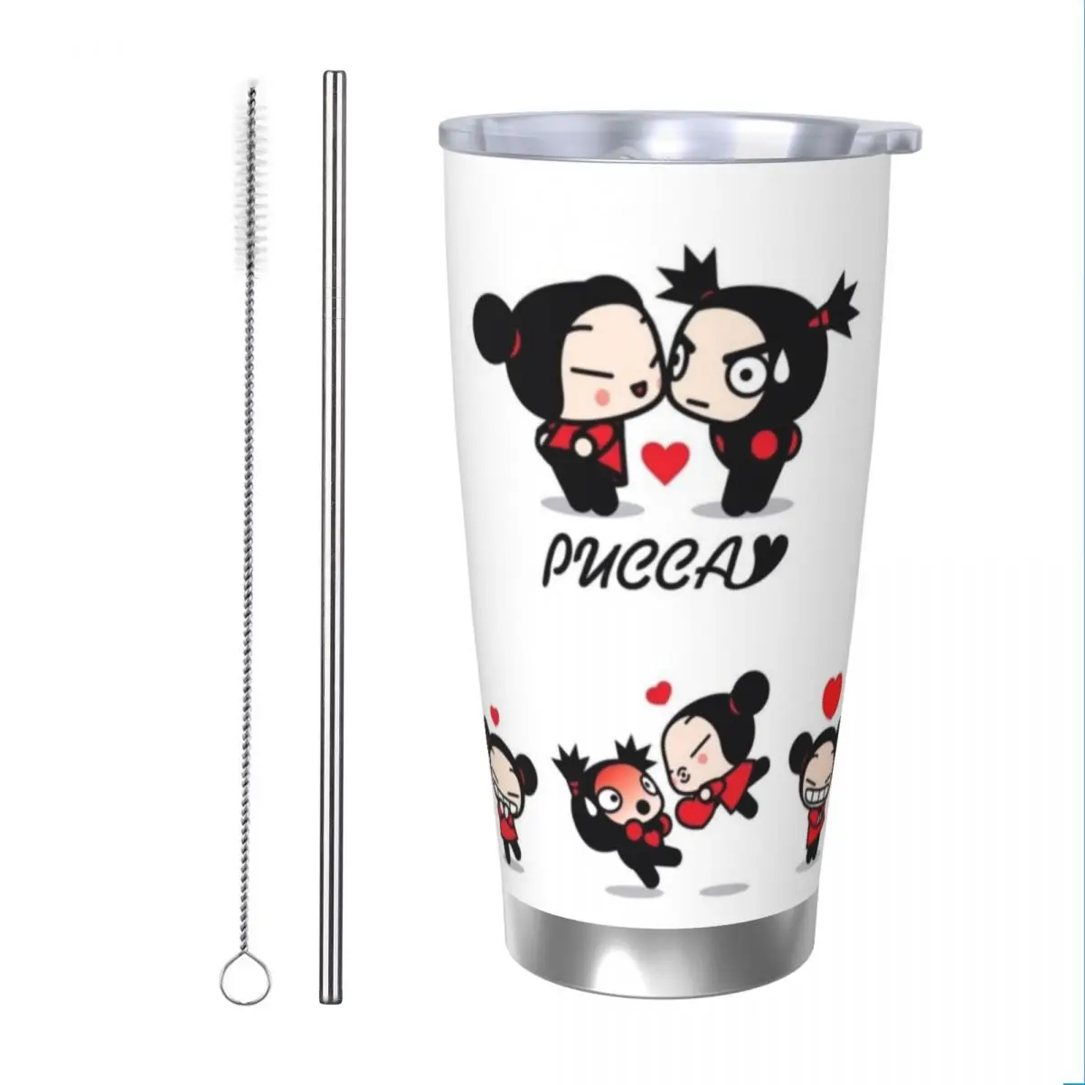 Милая мультяшная Pucca 20 унций автомобильная кружка из нержавеющей стали