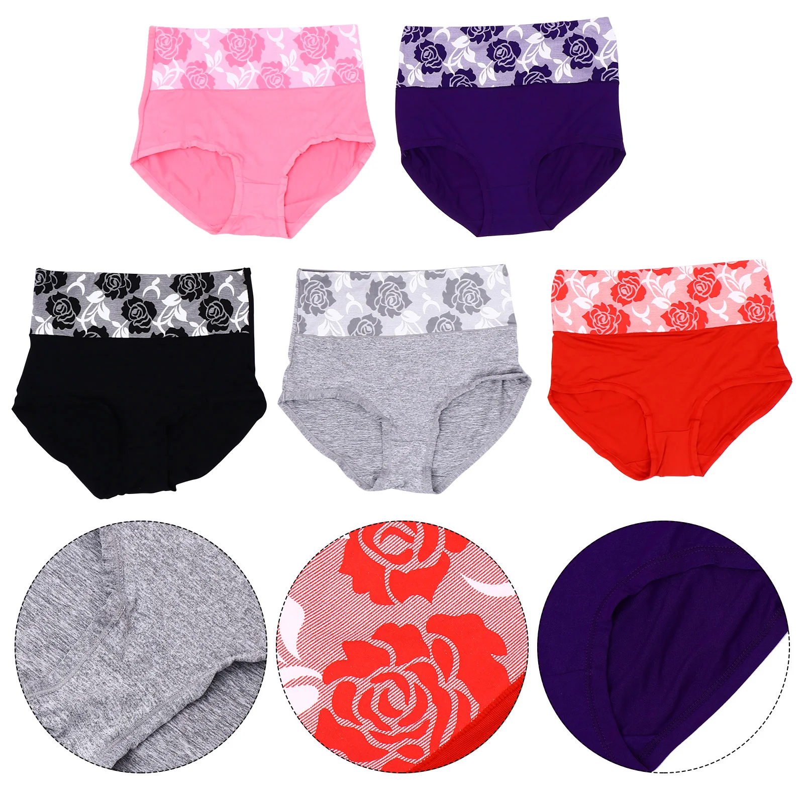 

5 Pcs Breathable High Waist Boy Womens Cotton Boys Underware Ice Silk Comfortable Plus size women's