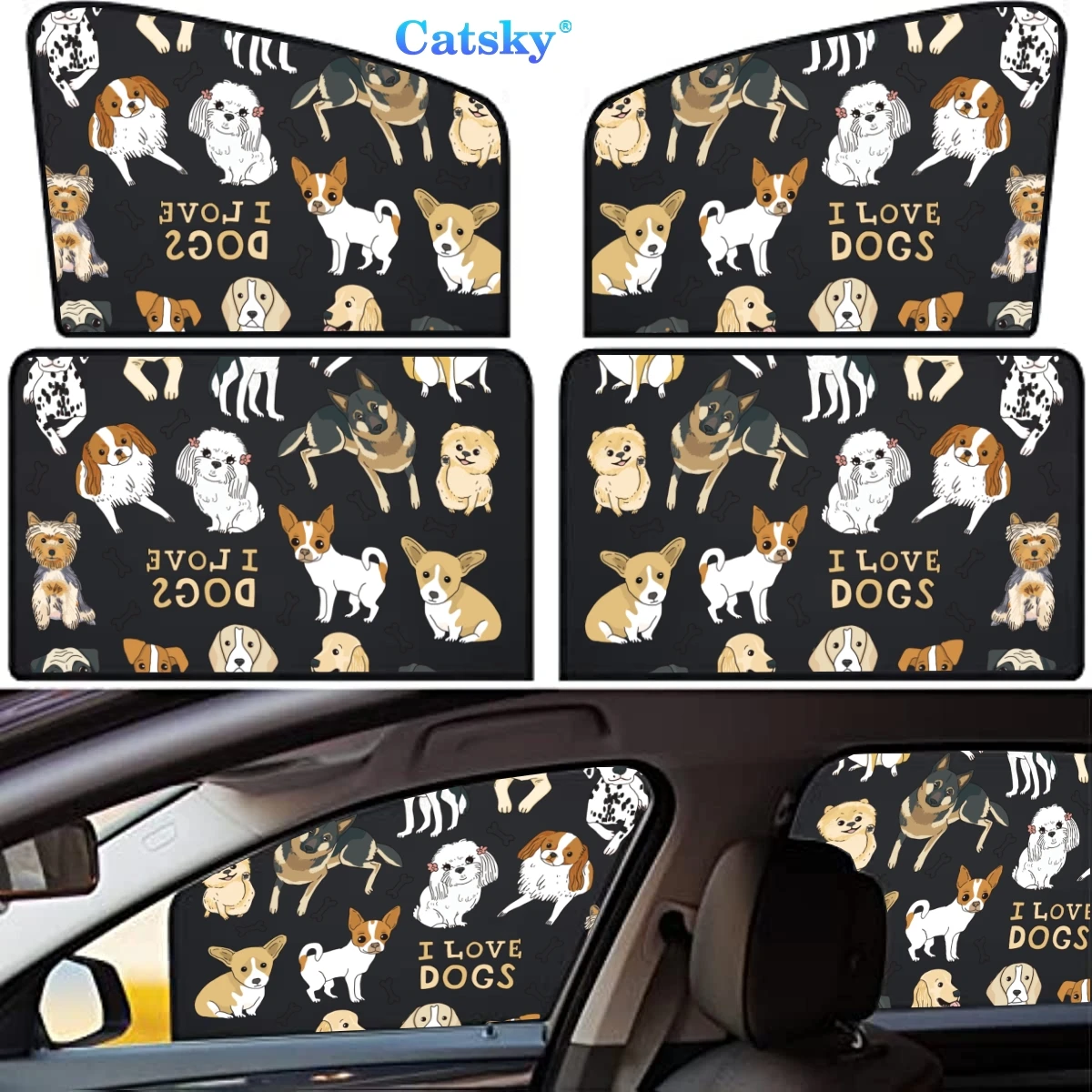 

4 Pieces Privacy Car Window Sun Shades Magnetic Blackout Car Window Covers Car Curtains Car Window Sun Shades Covers Auto