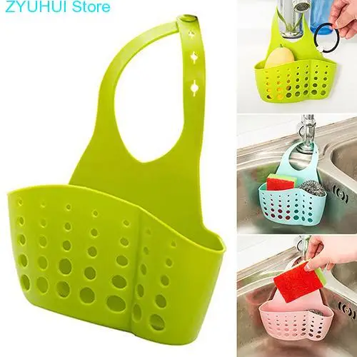 

Hanging Basket Bathroom Accessory Sink Sponge Holder 2 Bags Holes Tap Hanging Strainer Organizer Storage Rack Adjustable no8