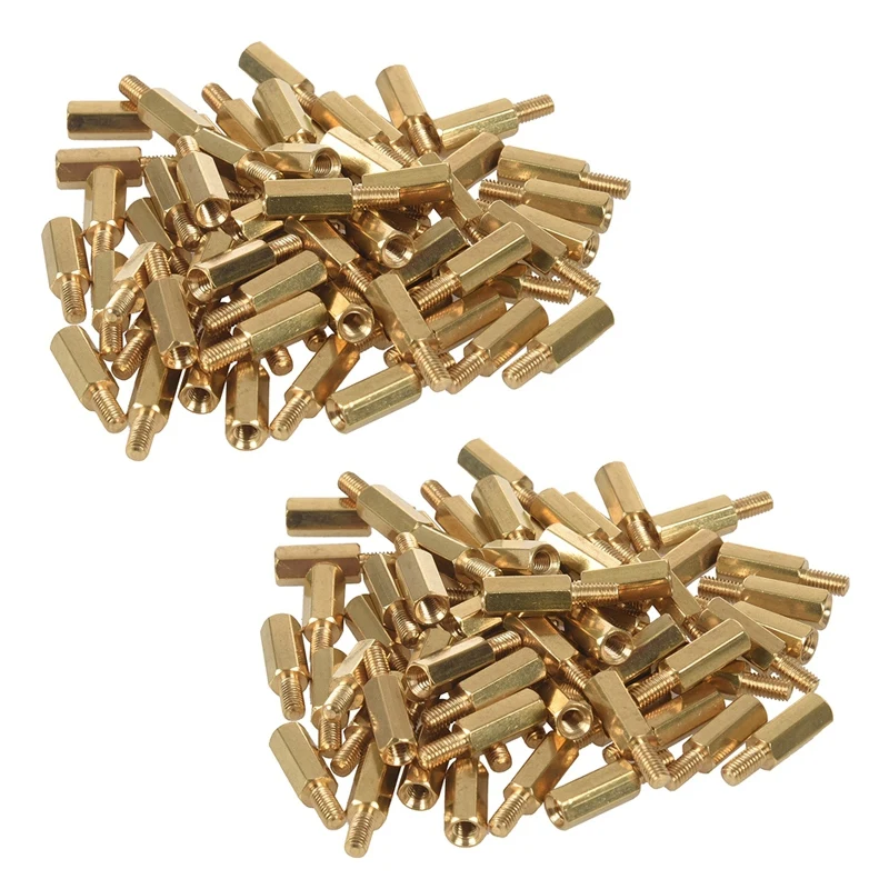 

100 Pcs M3 Male x M3 Female 11mm Length Brass Screw Thread PCB Stand-Off Spacers