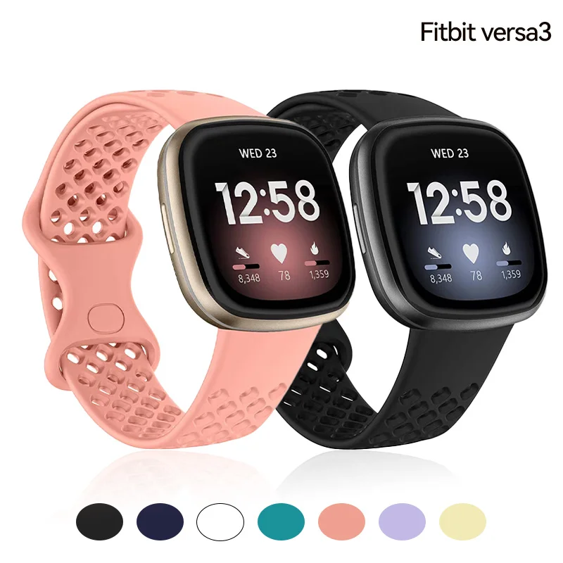 

Спортивный дышащий ремешок для часов Fitbit Versa 3, сменный силиконовый ремешок для браслета Fitbit Sense