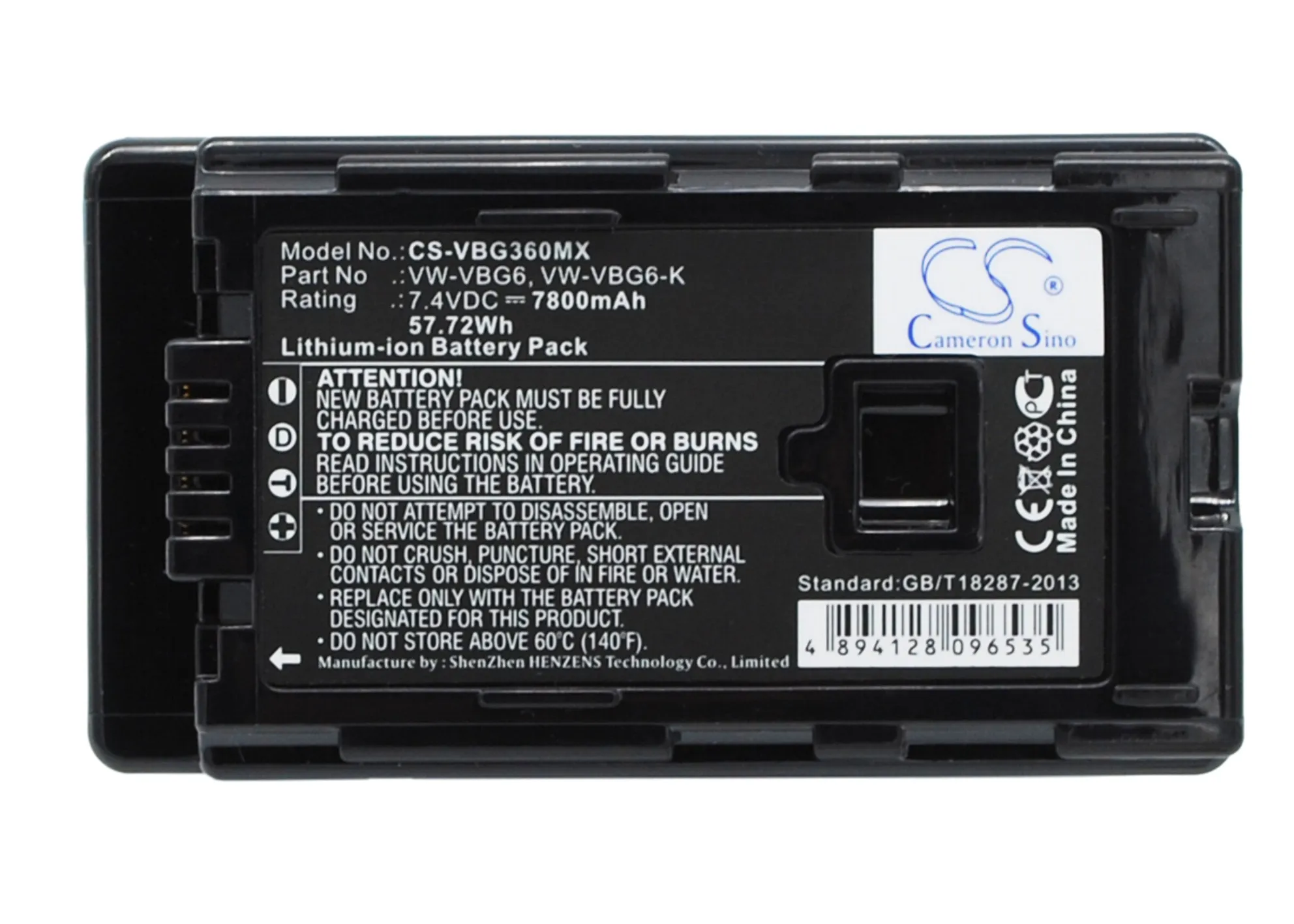 

Camera 7800mAh Battery For Panasonic VW-VBG6 VW-VBG6GK VW-VBG6-K VW-VBG6PPK HDC-HS300 HDC-TM300 HDC-HS250 HDC-SD100