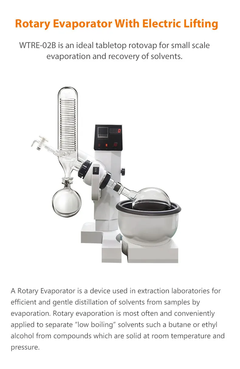 WTRE-02B 1л 2л промышленный экстракционный настольный мини-роторный испаритель