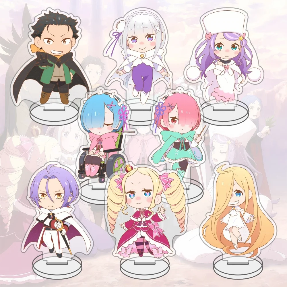 Фото Аниме Манга Re:Zero - Початок жизни в другом мире ‌   Брелки акриловая подставка Subaru Natsuki Emilia Rem Ram Беатрис фанаты подарки №1