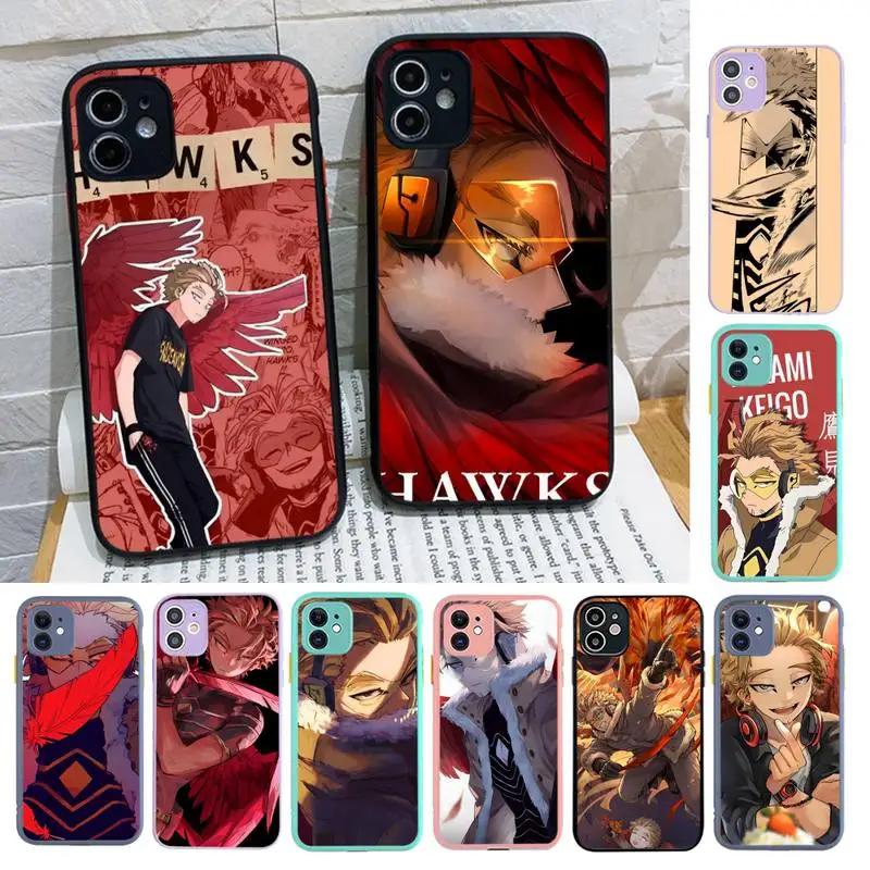 

Hawks My Hero Academia Phone Case for iPhone 14 11 12 13 Mini Pro Max 8 7 Plus X XR XS MAX Translucent Matte Cover