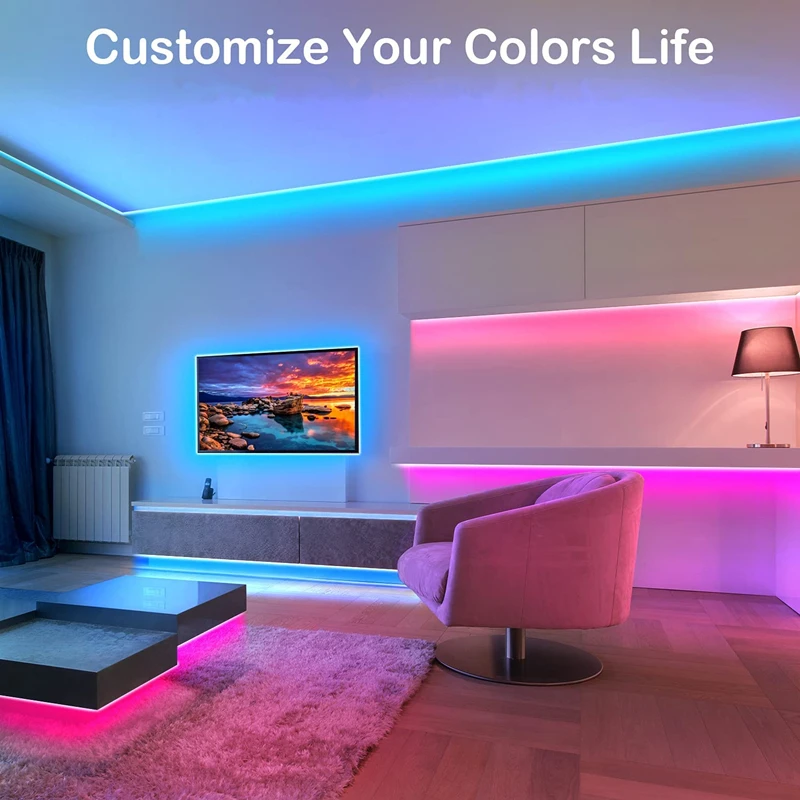 Led Strip Lights 5050 RGB Bluetooth APP 24 keys Remote Control DC5V USB Neon Light Colorful TV Background Smart home Lighting | Лампы и
