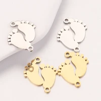 5pcs 1619mm cute baby feet stainless steel charms lovely metal pendants for bracelet diy necklace jewelry findings accessories