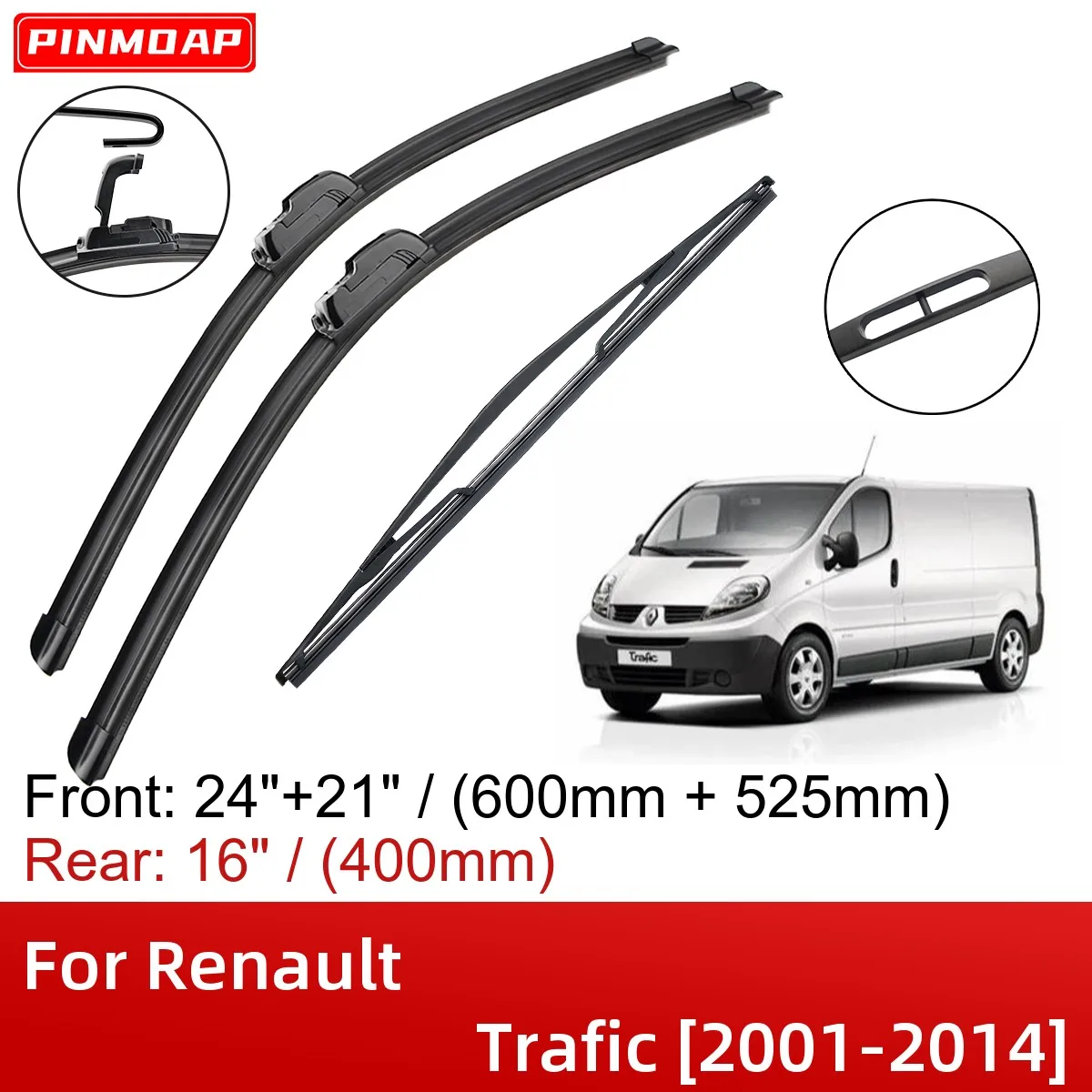 

Щетки стеклоочистителя Передние Задние для Renault Trafic 2001-2014, 2008, 2009, 2010, 2011, 2012, 2013, 2014