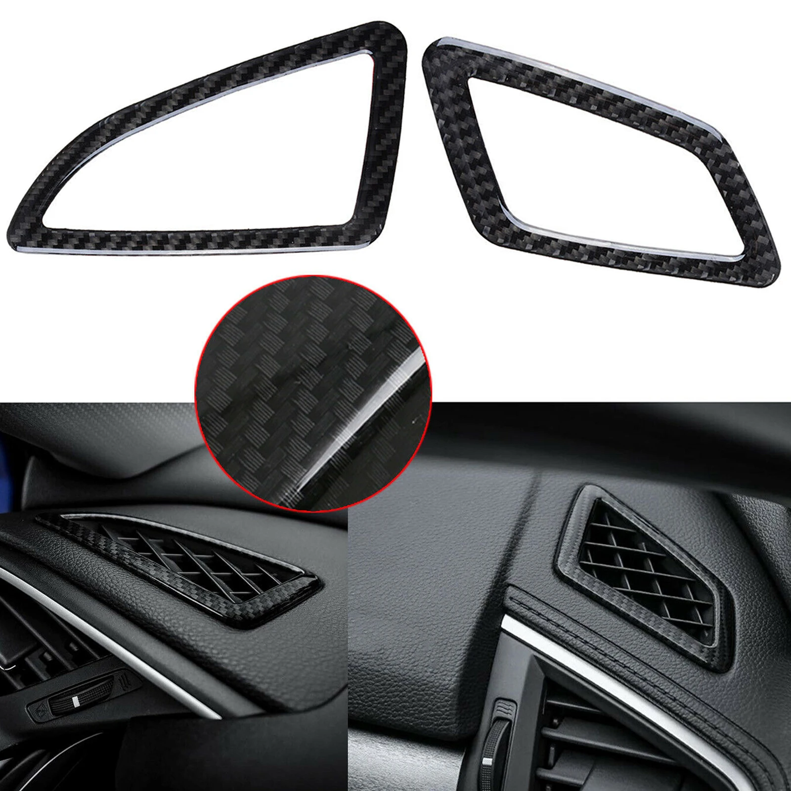 

Наклейки на панель приборной панели из углеродного волокна для Honda Civic 2016-2020