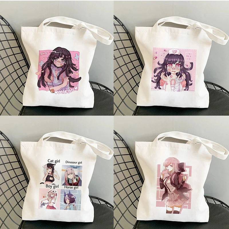 

Japanese Anime Sweet Girl Kawaii Shopper Bag Shopping Bags Handbags Canvas Bag Shoulder Bag Casual Women High Capacity Eco Bag