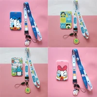 new anime disney card cover monsters university donald duck student campus hanging neck bag abs card holder original cartoon