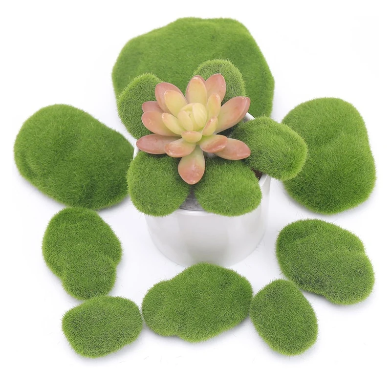 12 шт. искусственные зеленые камни для украшения стен