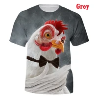 summer new style fashion cool funny cute animal chicken 3d printing mens round neck short sleeved shirt t shirt
