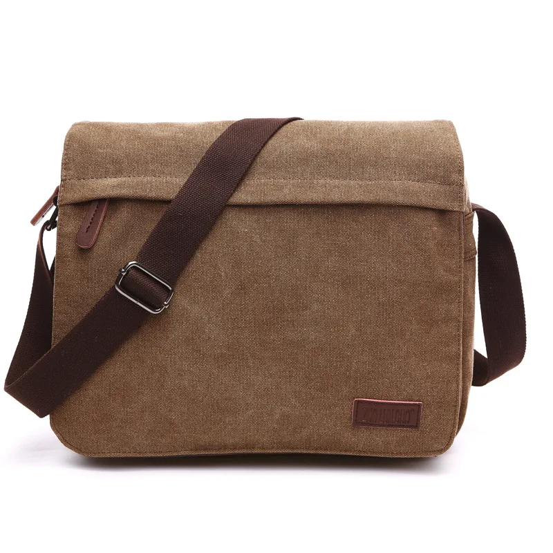 

Buckle Portable Simple Fashion Men Korean Trend Canvas Vintage Casual 2020 Shoulder Satchel Pack For Bags Solid Messenger Bag