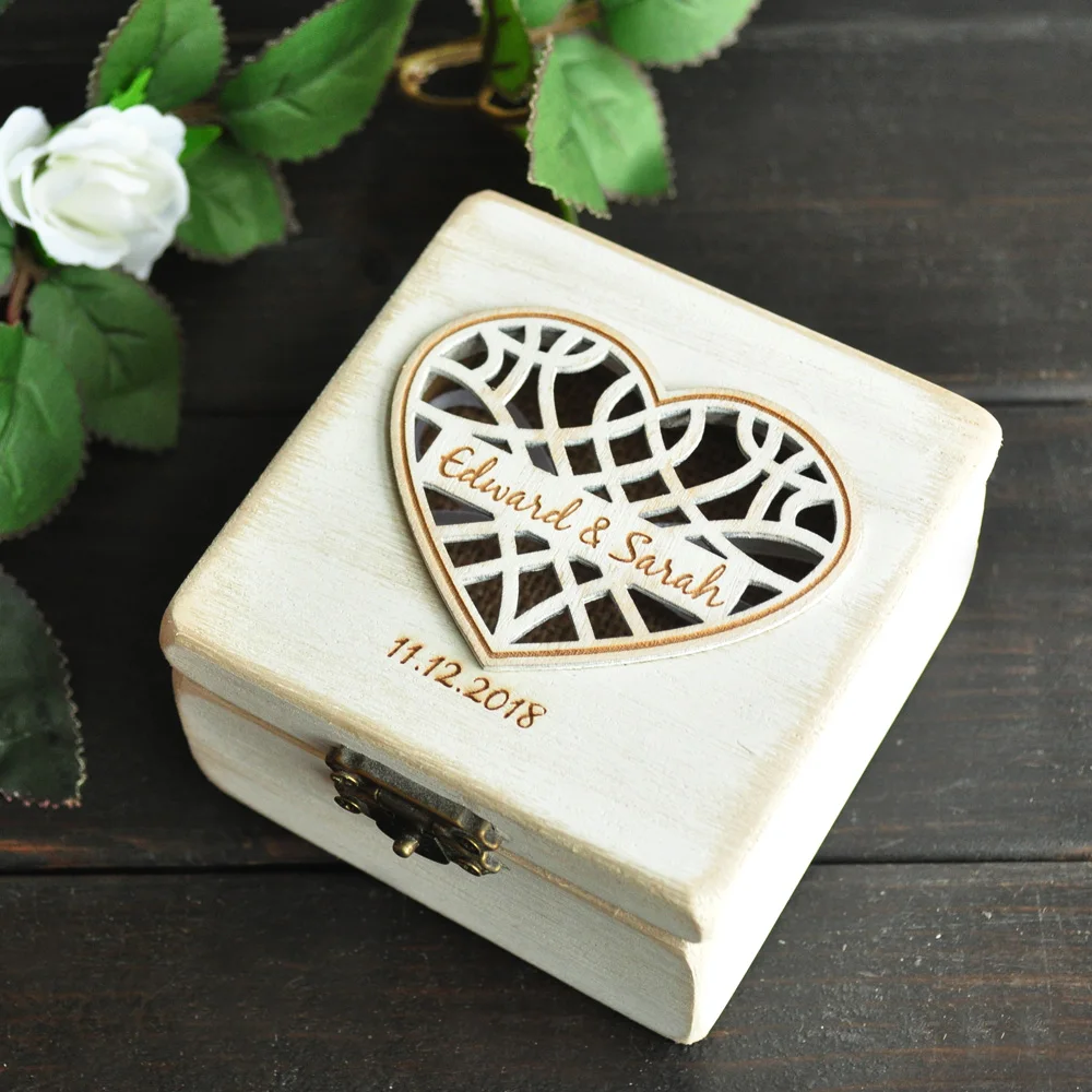 

Персонализированная Коробка для свадебных колец, деревянный держатель для колец, коробка для обручального кольца, коробка для помолвки, свадебный подарок, Подарочная коробка для колец, подушек