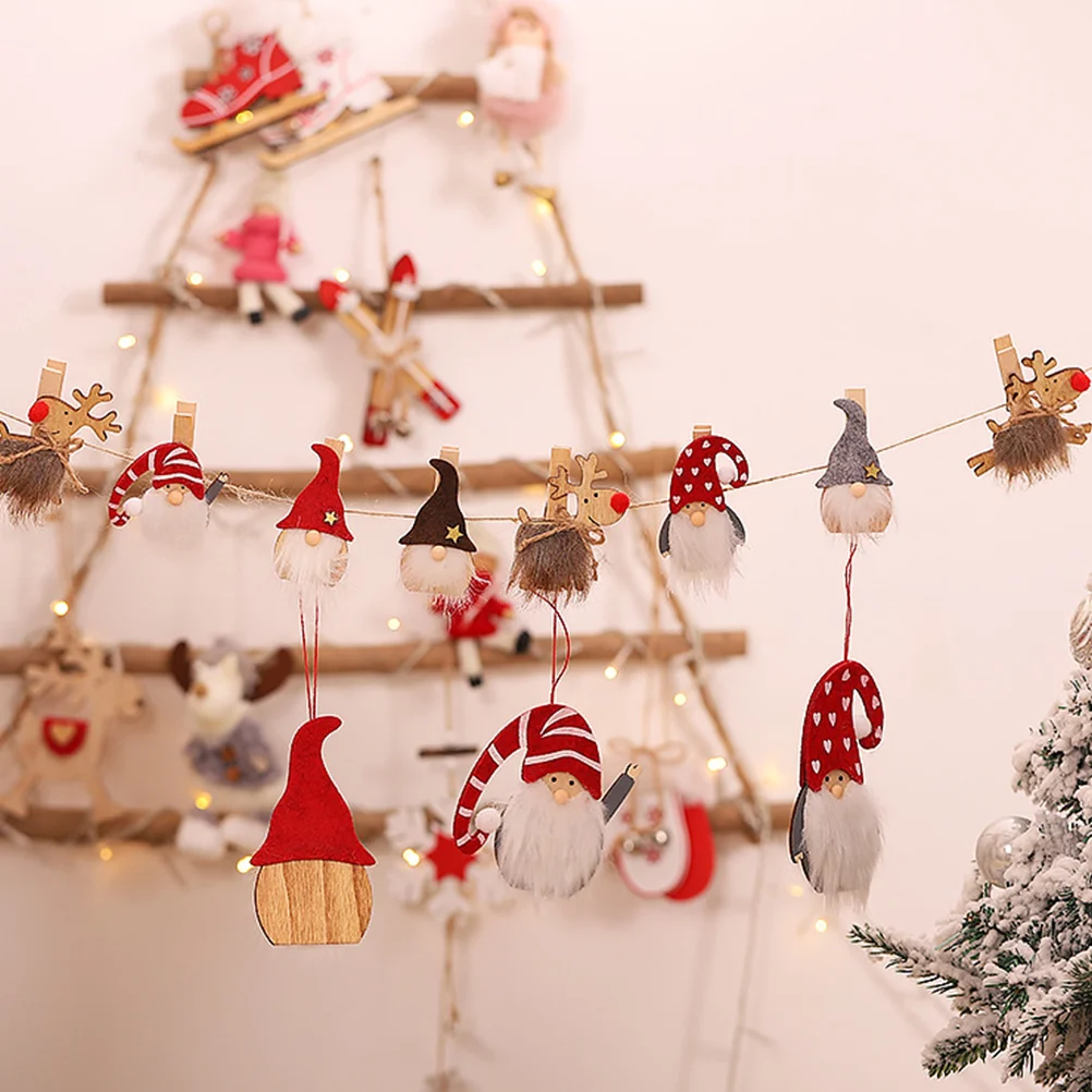 

Фотография зажимы с изображением рождественских событий, деревянные праздничные сандаловые украшения, настольные чулки, скандинавские на...