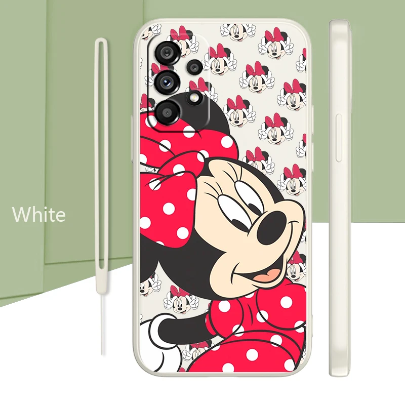 

Disney Mickey Mouse Anime Case For Samsung Galaxy A73 A72 A53 A33 A52 A32 A22 A71 A51 A21S 4G 5G Liquid Rope Phone Cover Core